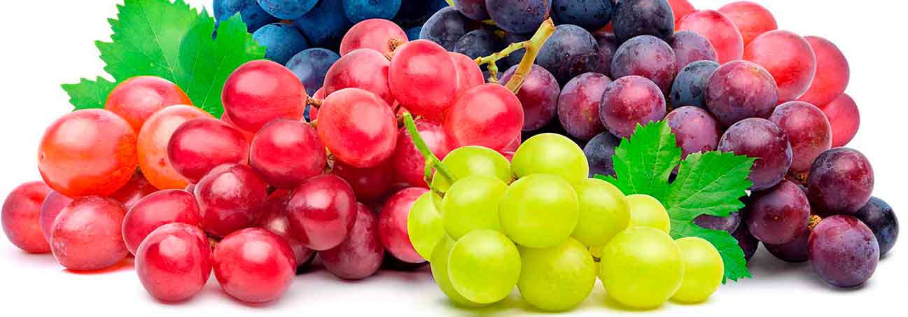, la uva de mesa blanca, verde, amarilla, rosada, roja o negra